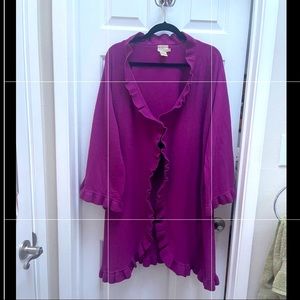 Hot in Hollywood Long Sweater Magenta color 1X